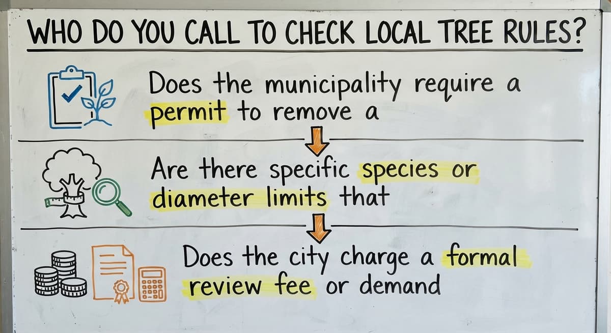 Who Do You Call to Check Local Tree Rules?, drawn out
